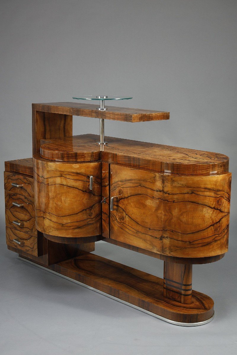 Set Of 2 Art Deco Walnut Furniture-photo-2