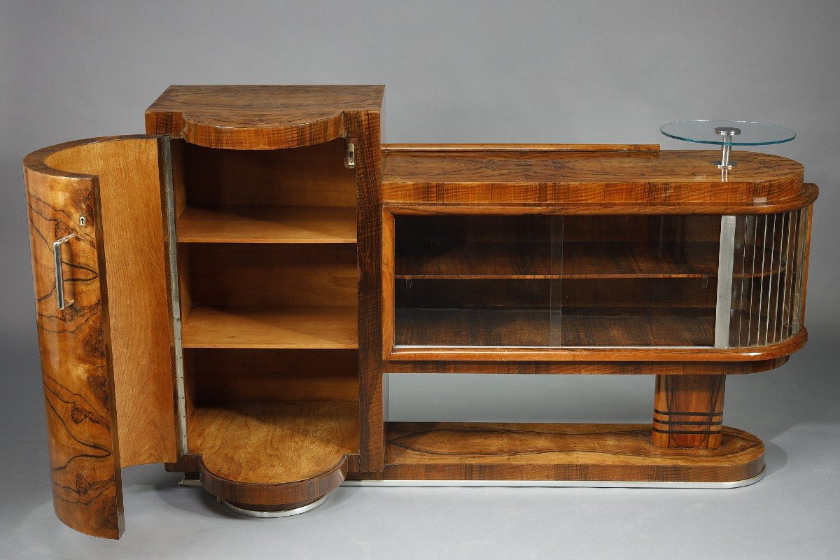 Set Of 2 Art Deco Walnut Furniture-photo-3