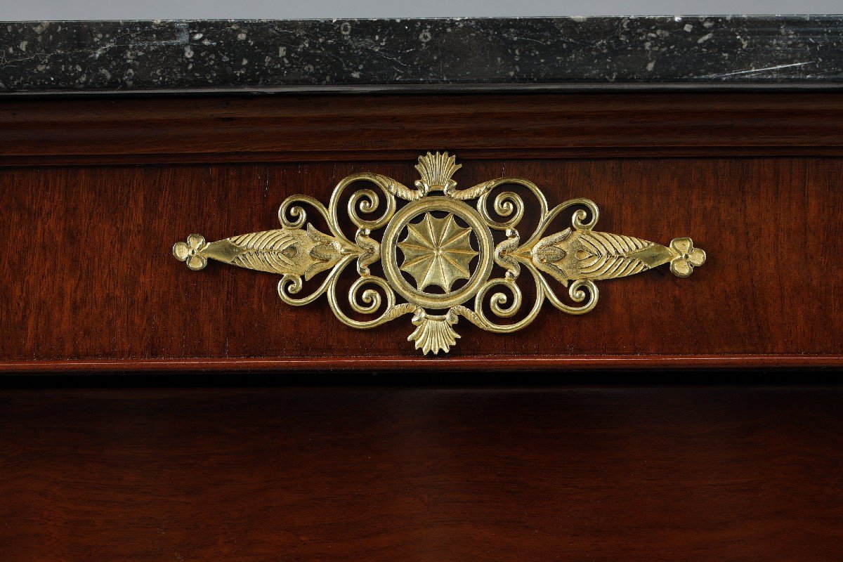 Consulate Chest Of Drawers & Secretary In Mahogany And Mahogany Veneer-photo-5