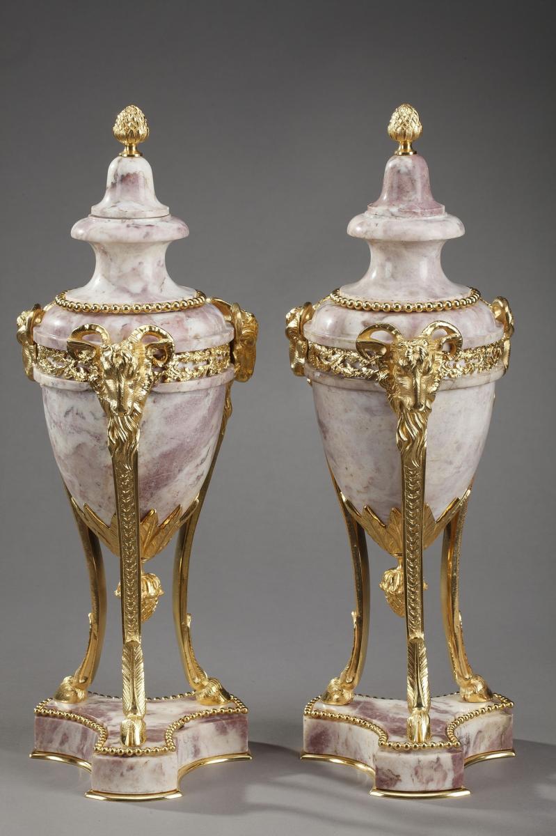 Large Pair Of Covered Urns In Louis XVI Style