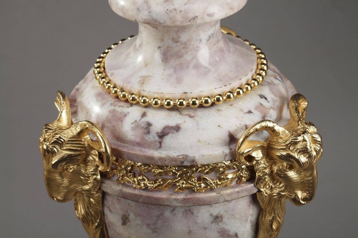 Large Pair Of Covered Urns In Louis XVI Style-photo-4