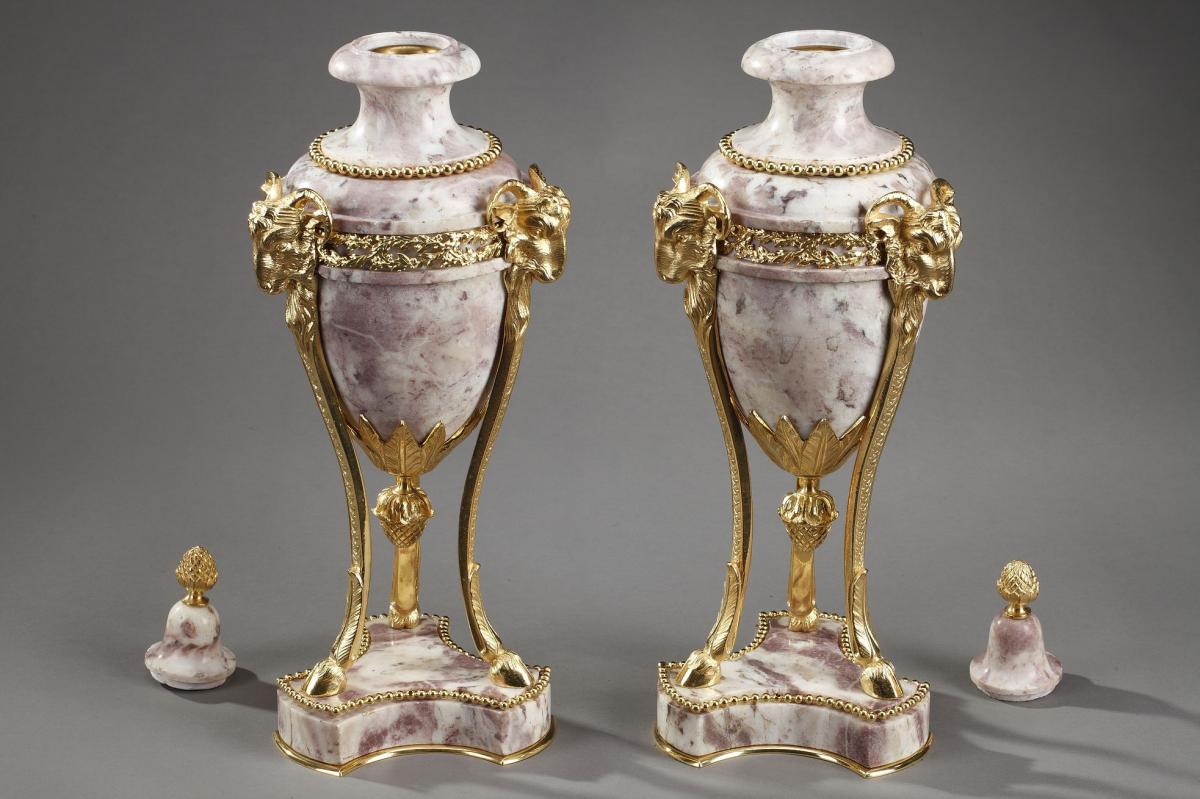 Large Pair Of Covered Urns In Louis XVI Style-photo-6