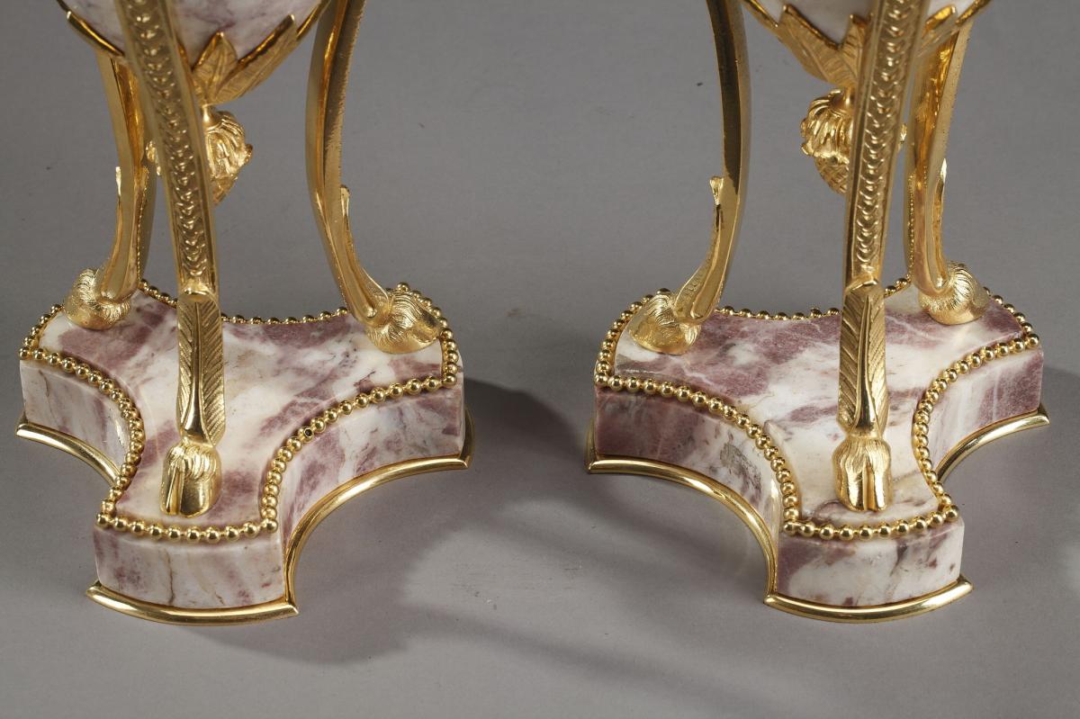 Large Pair Of Covered Urns In Louis XVI Style-photo-8