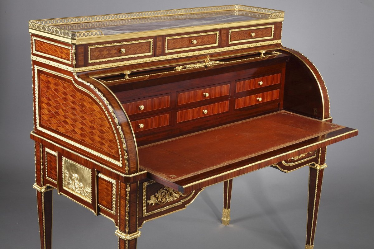 Rolltop Desk After Jean-henri Riesener Attributed To Maison Beurdeley-photo-4