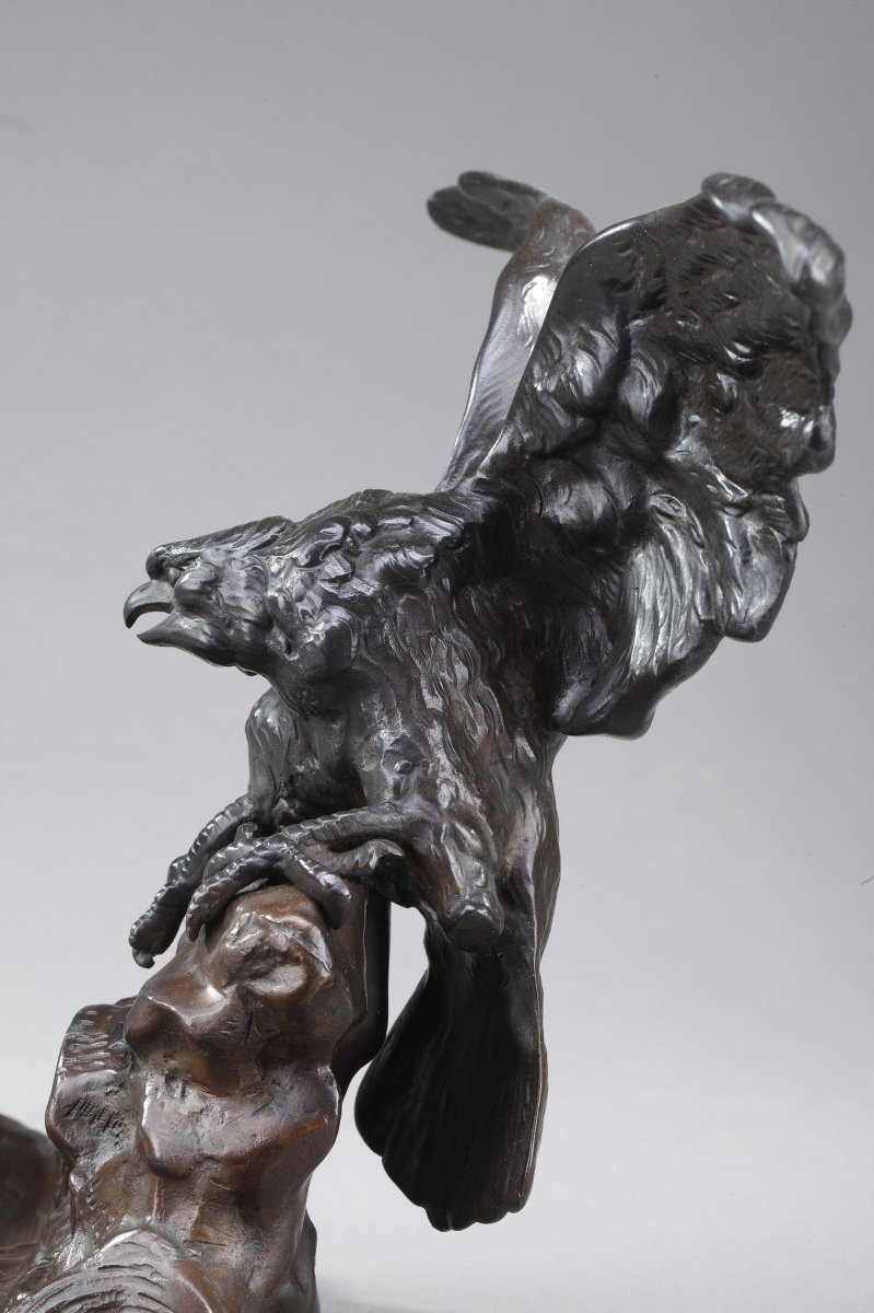 Encrier Art Nouveau En Bronze d'Albert Marionnet (1852-1912)-photo-2