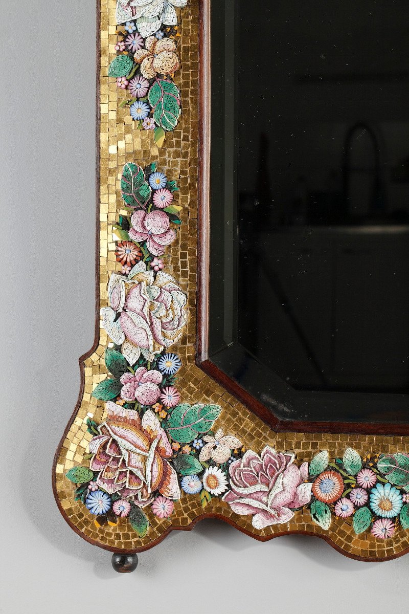 Miroir En Micro-mosaïque, Venise, Fin Du XIXème Siècle-photo-3