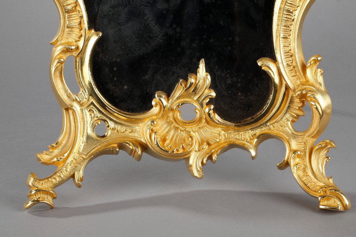 Miroir à Poser En Bronze Doré De Style Louis XV-photo-4