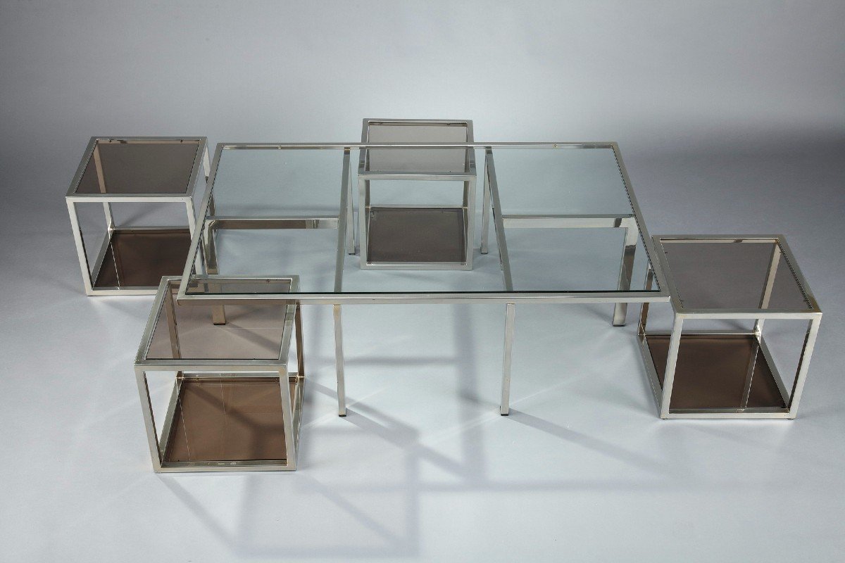 Table Basse Et 4 Tables d'Appoint Amovibles-photo-3