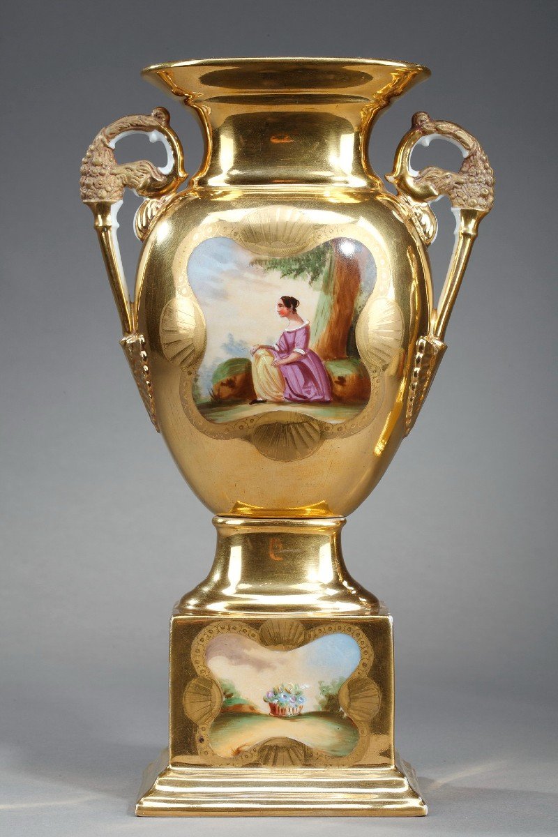 Pair Of Oratory Vases In Porcelain From Paris-photo-3