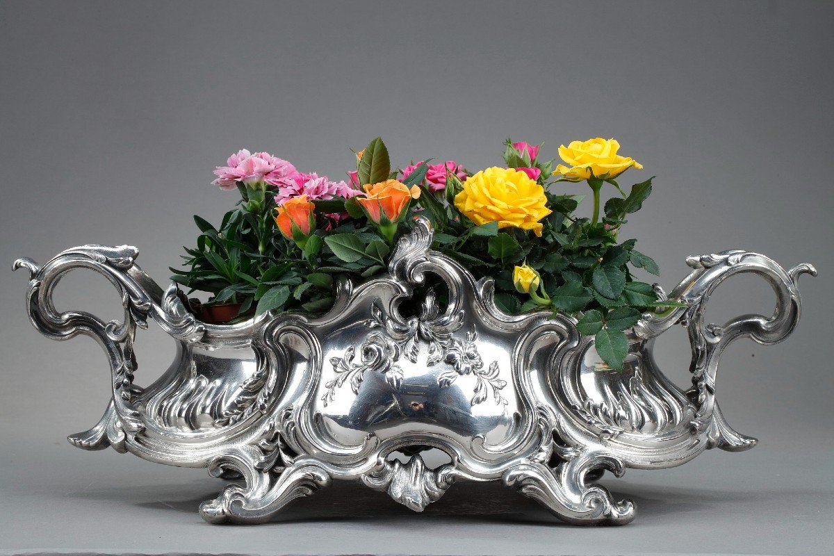 A French silver plated Louis XV style centerpiece with