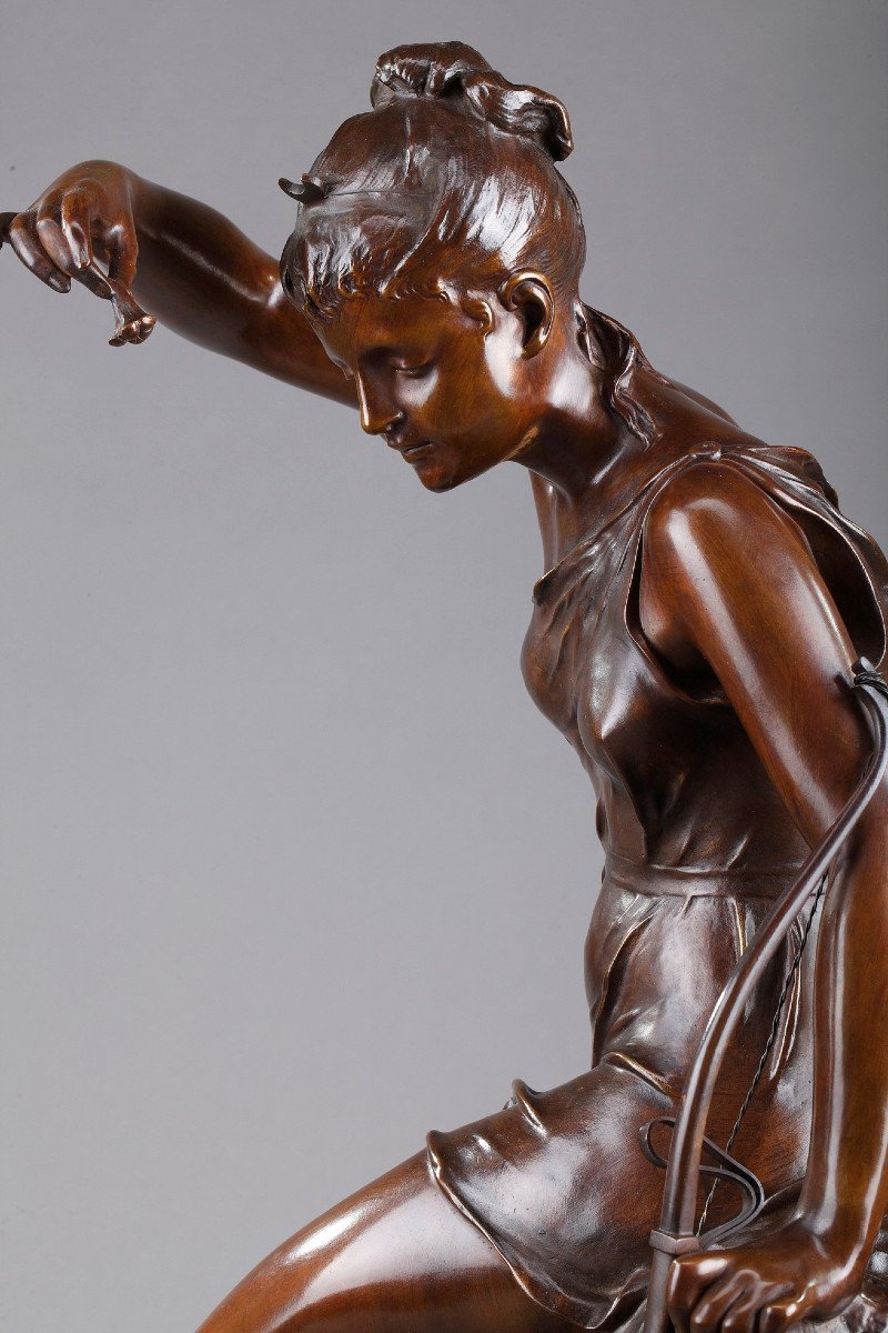 Bronze Sculpture, "diane Nymph", After Lucie Signoret-ledieu-photo-2