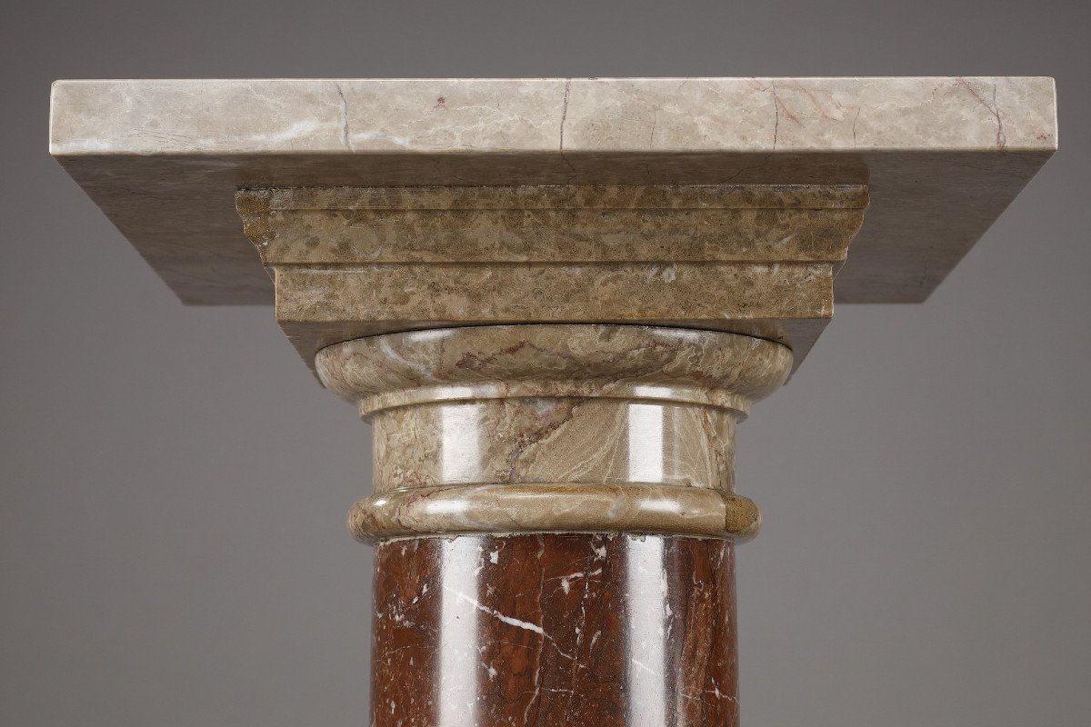 Column In Red And Grey Marble From The 19th Century-photo-4