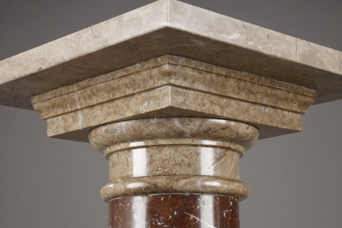 Column In Red And Grey Marble From The 19th Century-photo-6