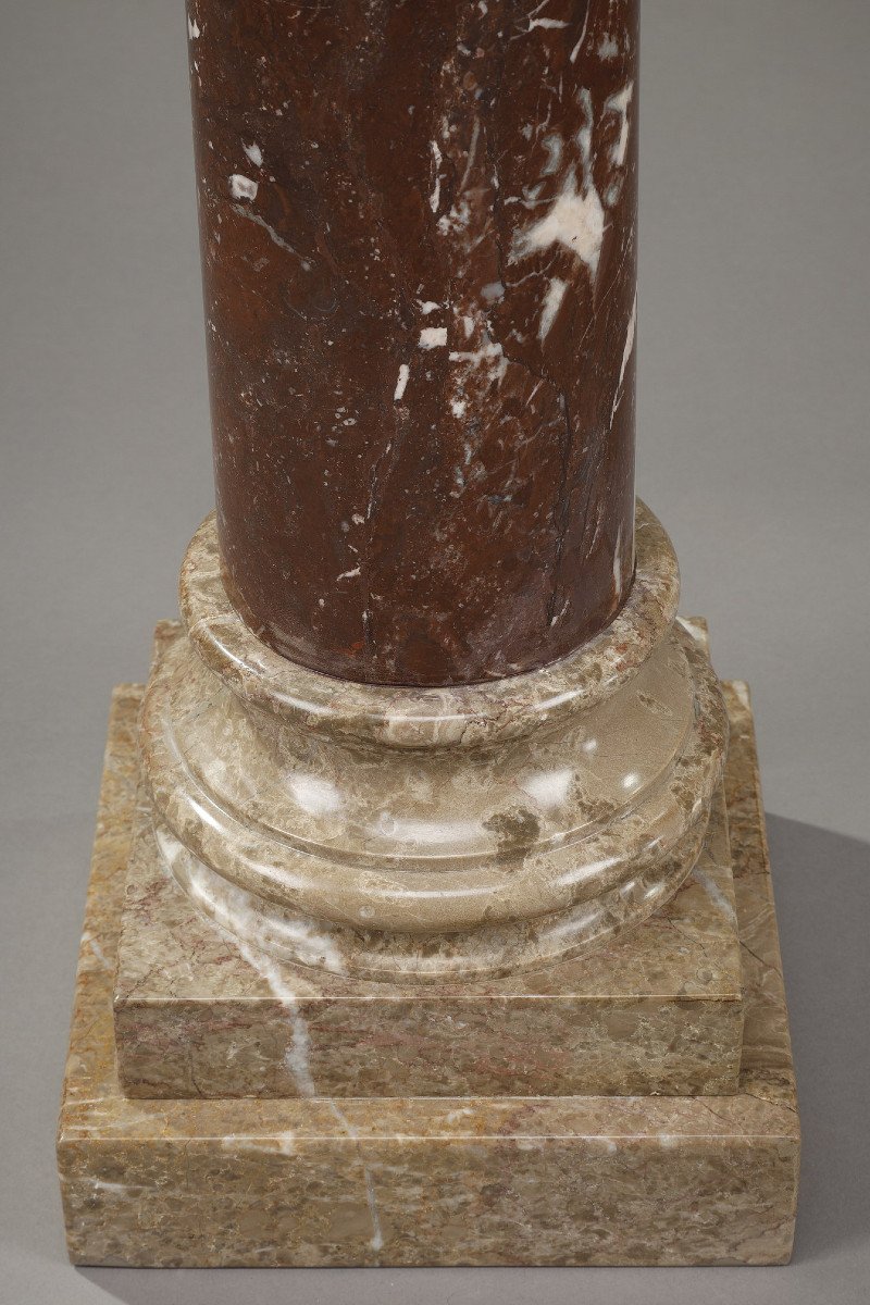 Column In Red And Grey Marble From The 19th Century-photo-7