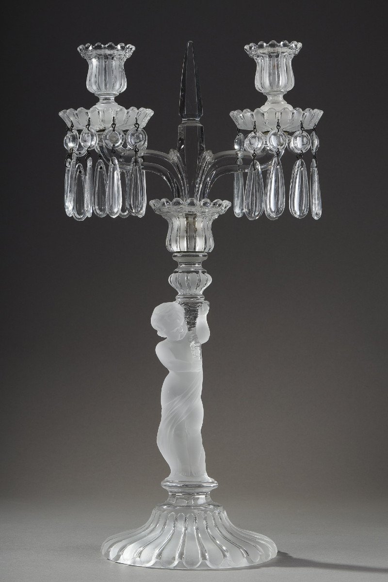 Pair Of Candelabras In Baccarat Crystal-photo-3