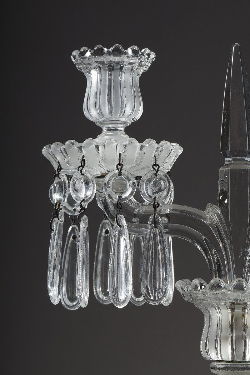 Pair Of Candelabras In Baccarat Crystal-photo-3