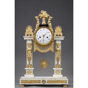 Portico Clock From The Louis XVI Period By Jacques-claude-martin Rocquet