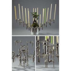 Set Of 15 Modular Candlestick And Jardiniere By Nagel