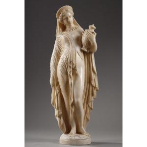 "pandora" After James Pradier, Alabaster Statuette, 19th Century