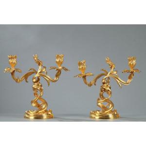 Pair Of Louis XV Style Candlesticks