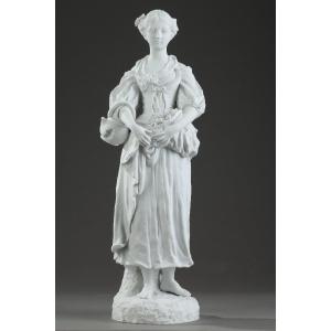 Biscuit Statuette "young Girl With A Broken Jug", 19th Century