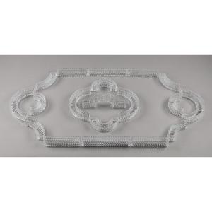 Crystal Table Runner Signed Baccarat Composed Of 19 Elements