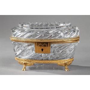 Charles X Period Cut Crystal And Gilt Bronze Jewelry Box