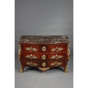 Commode Tombeau En Placage De Bois De Violette Estampillée De Lapie