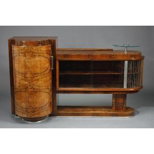 Art Deco Period Walnut Silver Buffet