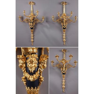 Monumental Louis XVI-style Wall Sconces After Thomire