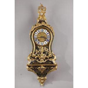 Cartel Et Sa Console En Marqueterie Boulle Et Bronze Doré, époque Louis XV