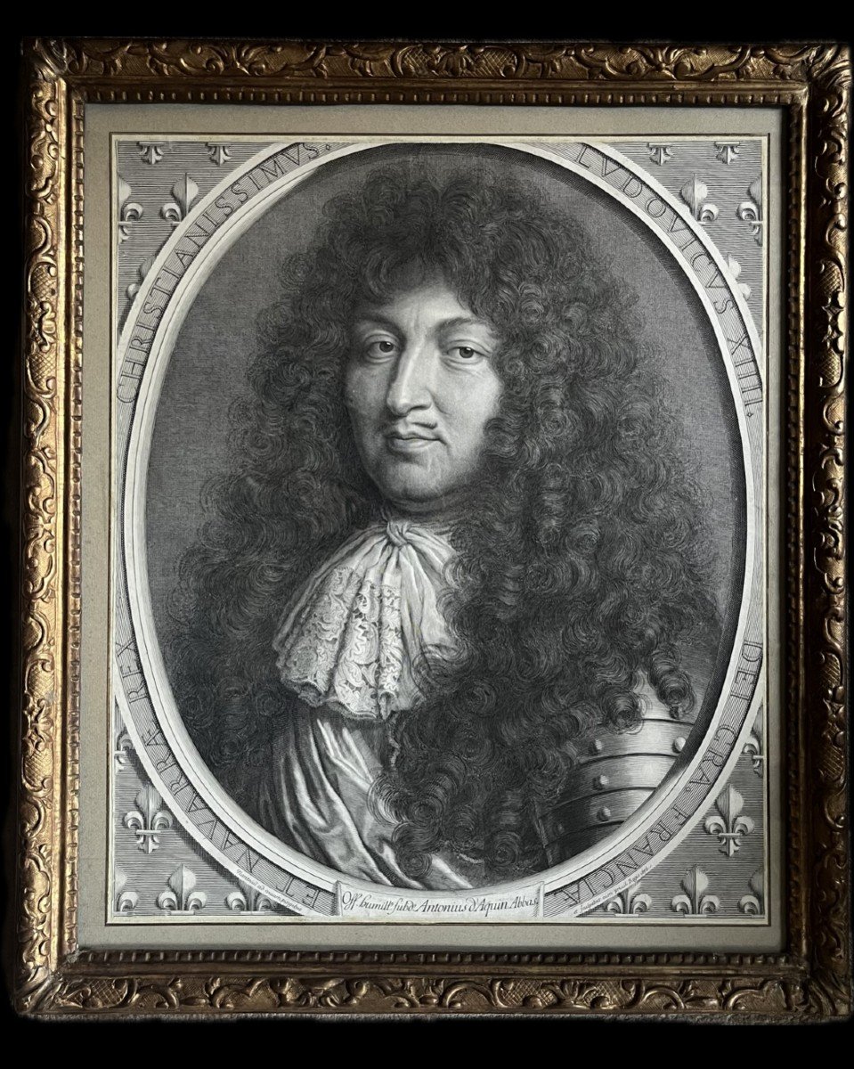 Estampe Grand Portrait De Louis XIV d'Après Nanteuil