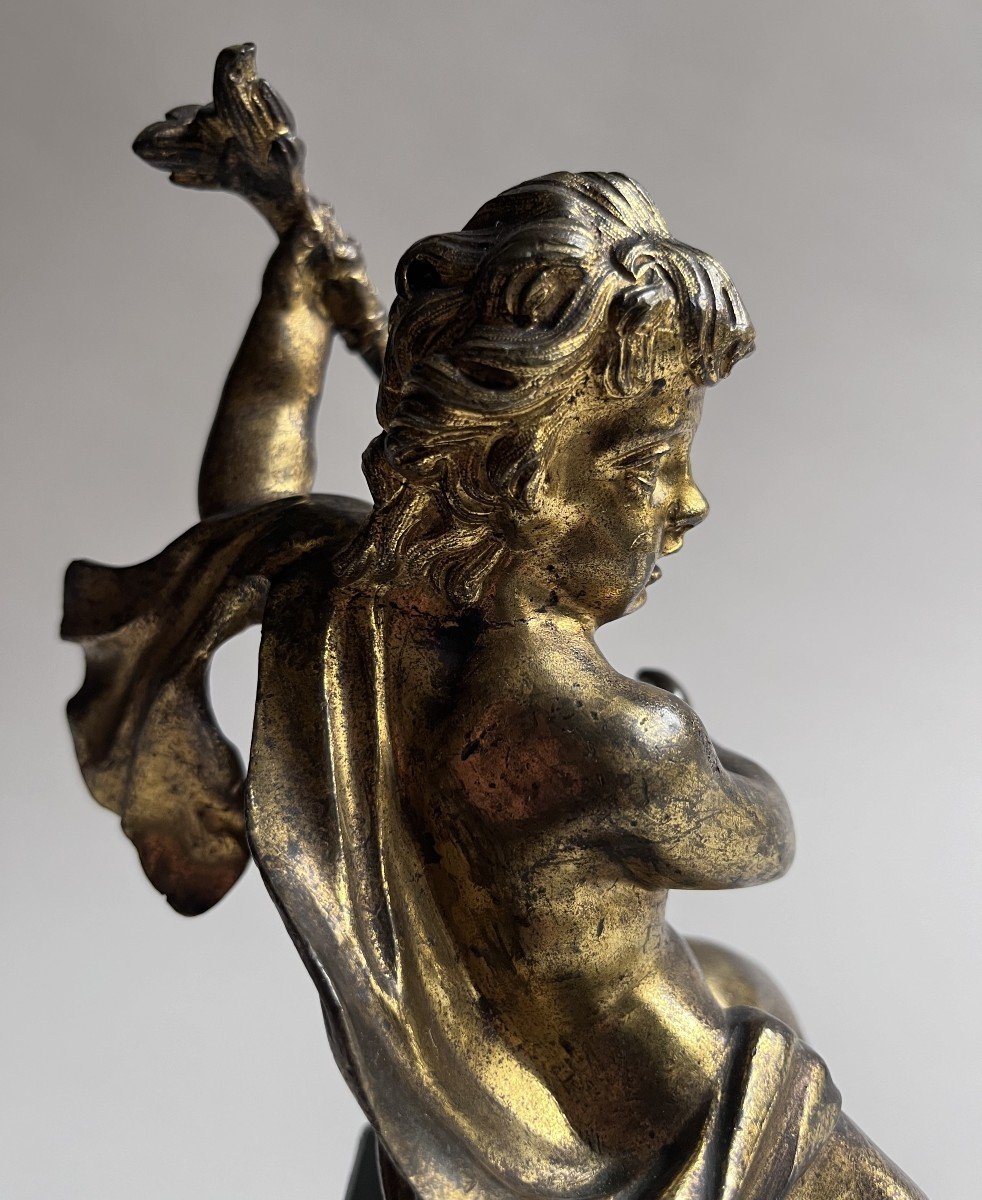 Pair Of Putti In Gilt Bronze-photo-6