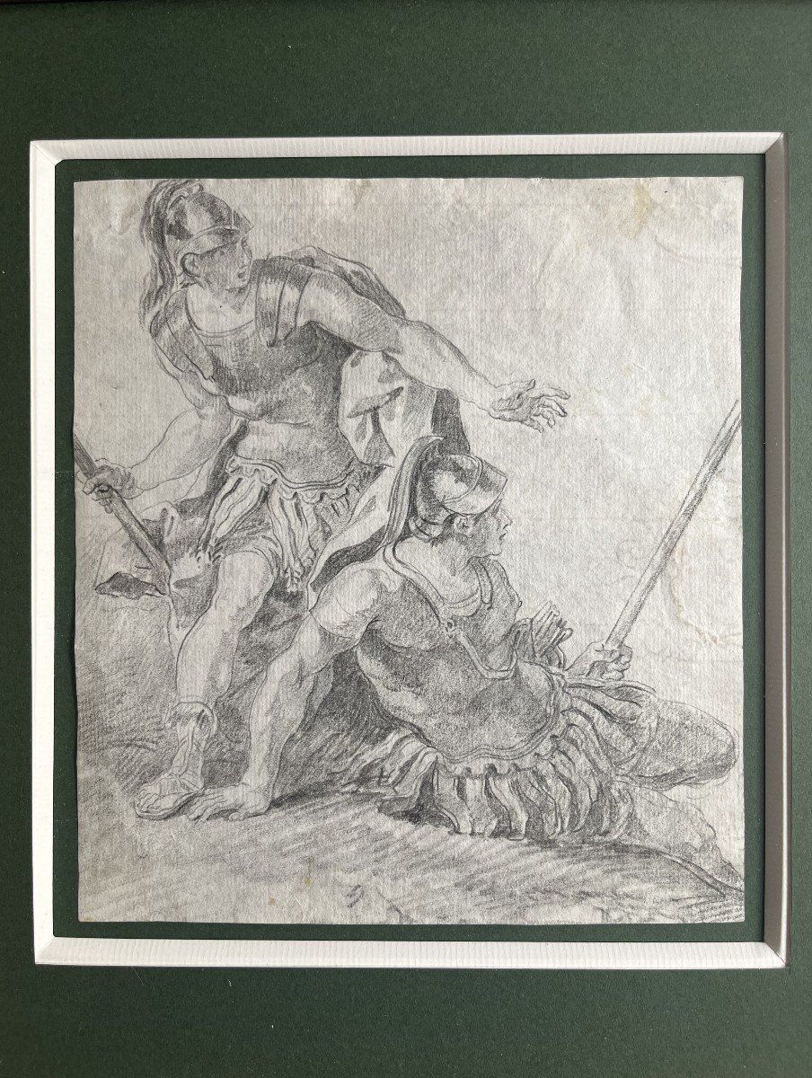 Drawing Of A Battle Scene From The 18th Century In The Style Of Charles-nicolas Cochin (1715-1790)-photo-4