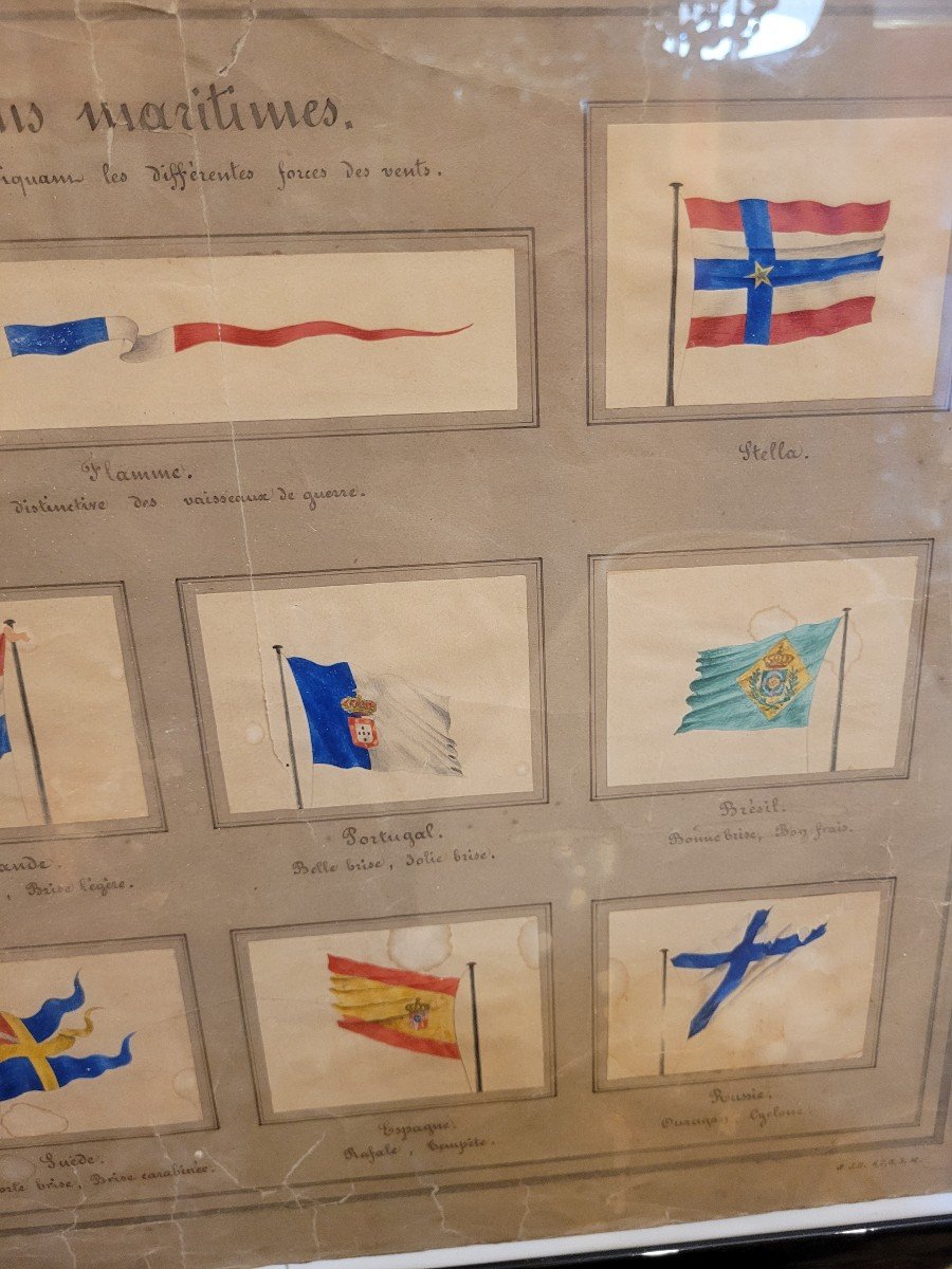 11 Aquarelles Nations Maritimes Forces Des Vents-photo-3