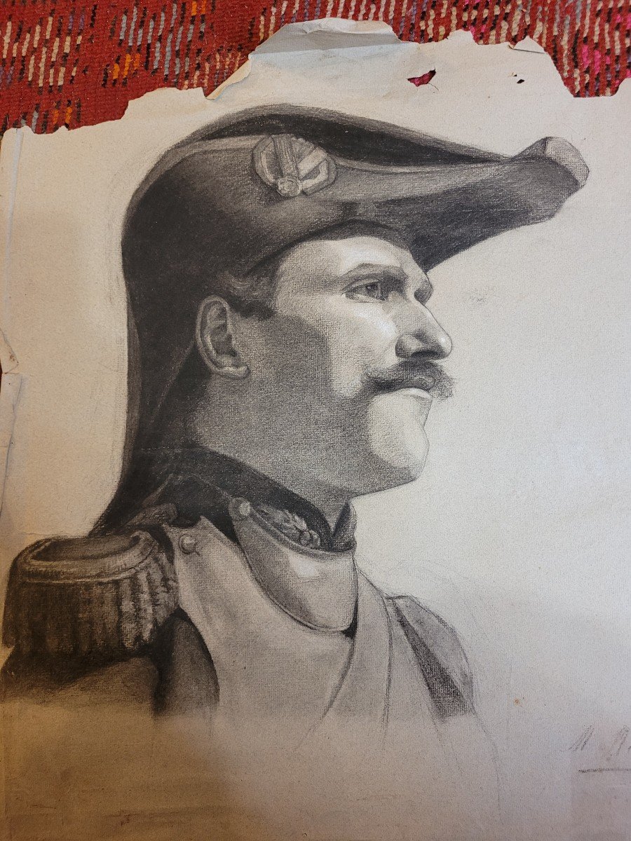 Portrait Of A Military Man Pencil Drawing-photo-2