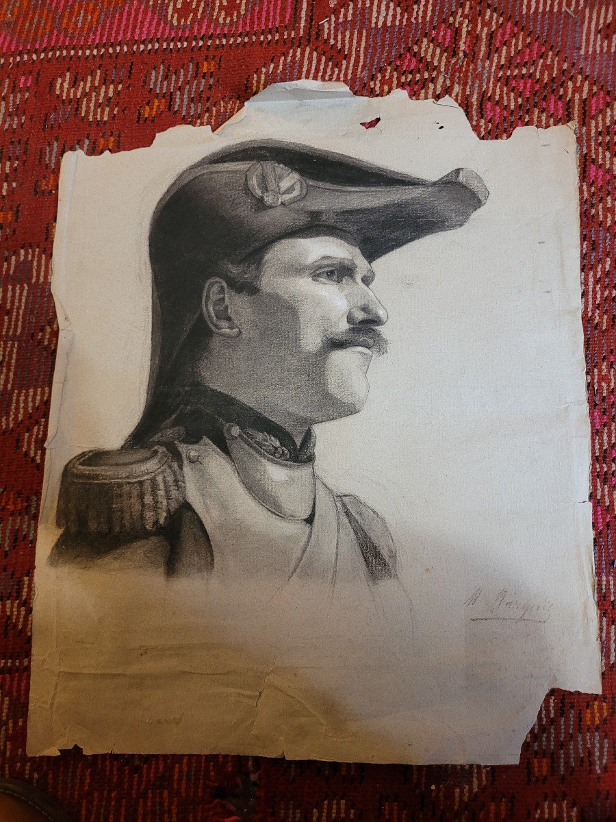 Portrait Of A Military Man Pencil Drawing