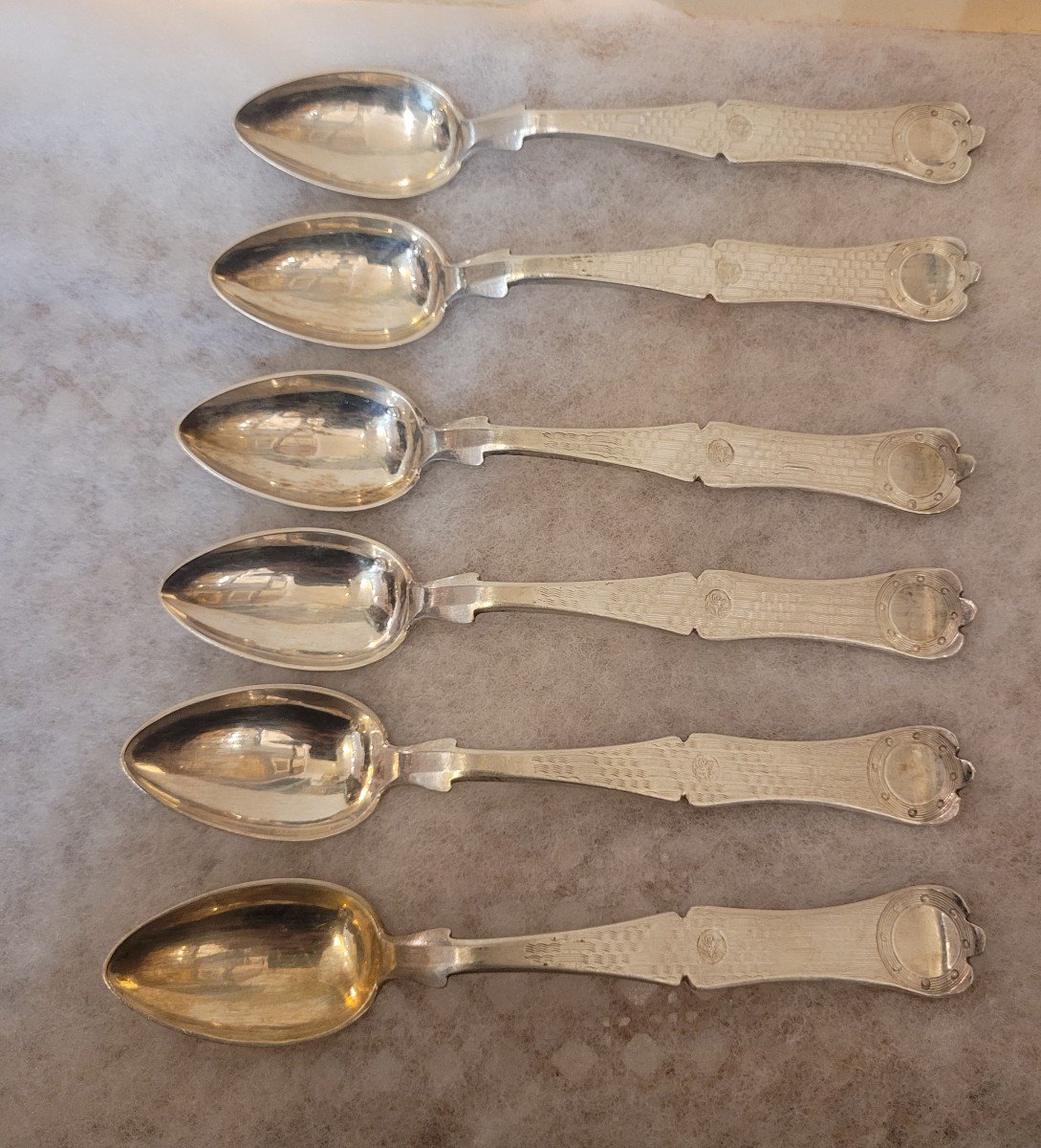 6 Spoons Foreign Silver 