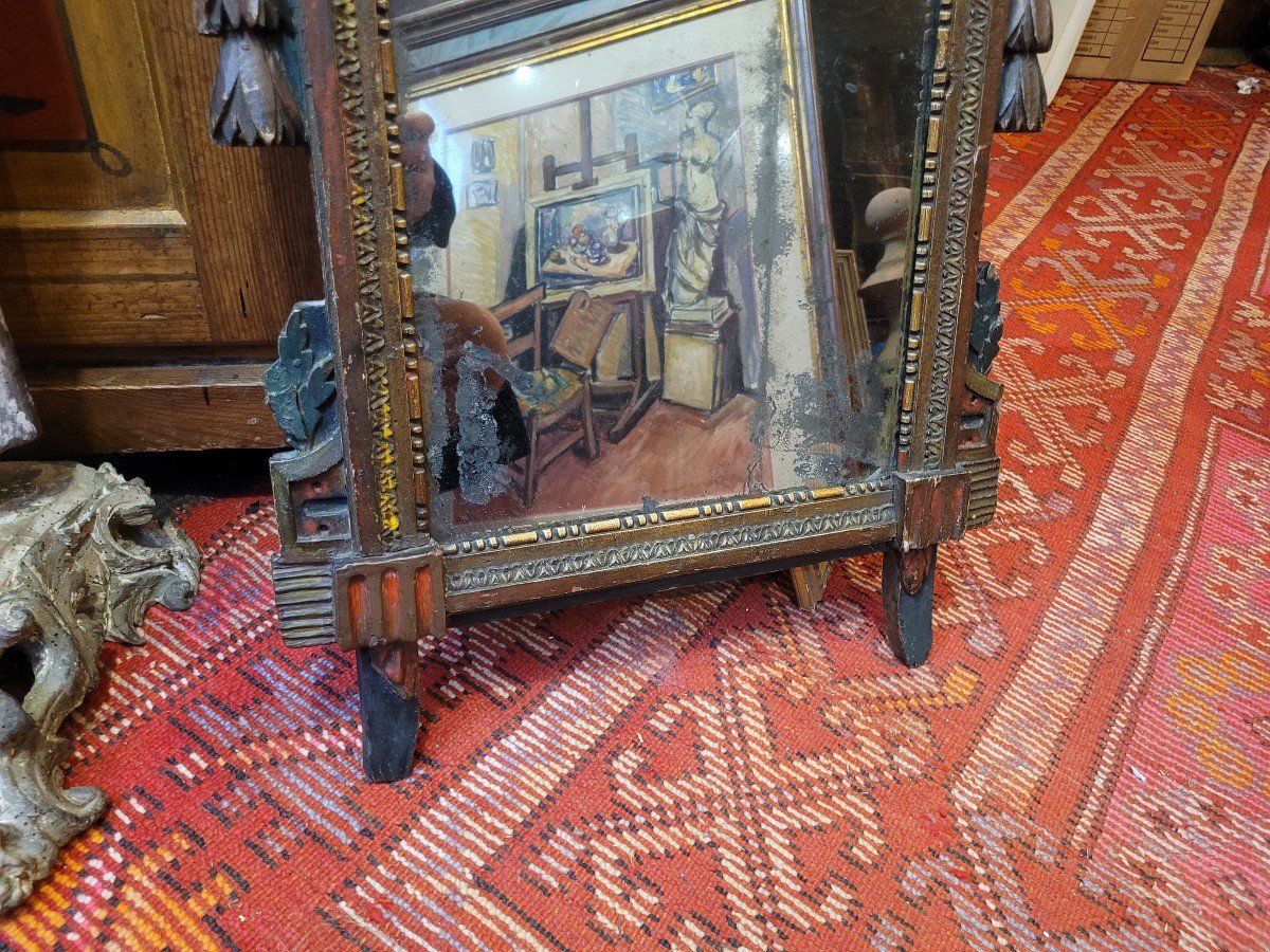 Late 18th Century Mirror With Painted Decor-photo-3