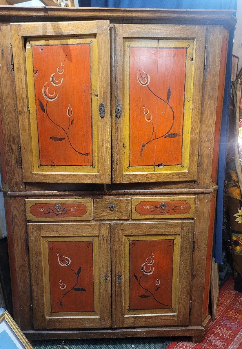 Painted Chalet Corner Cabinet