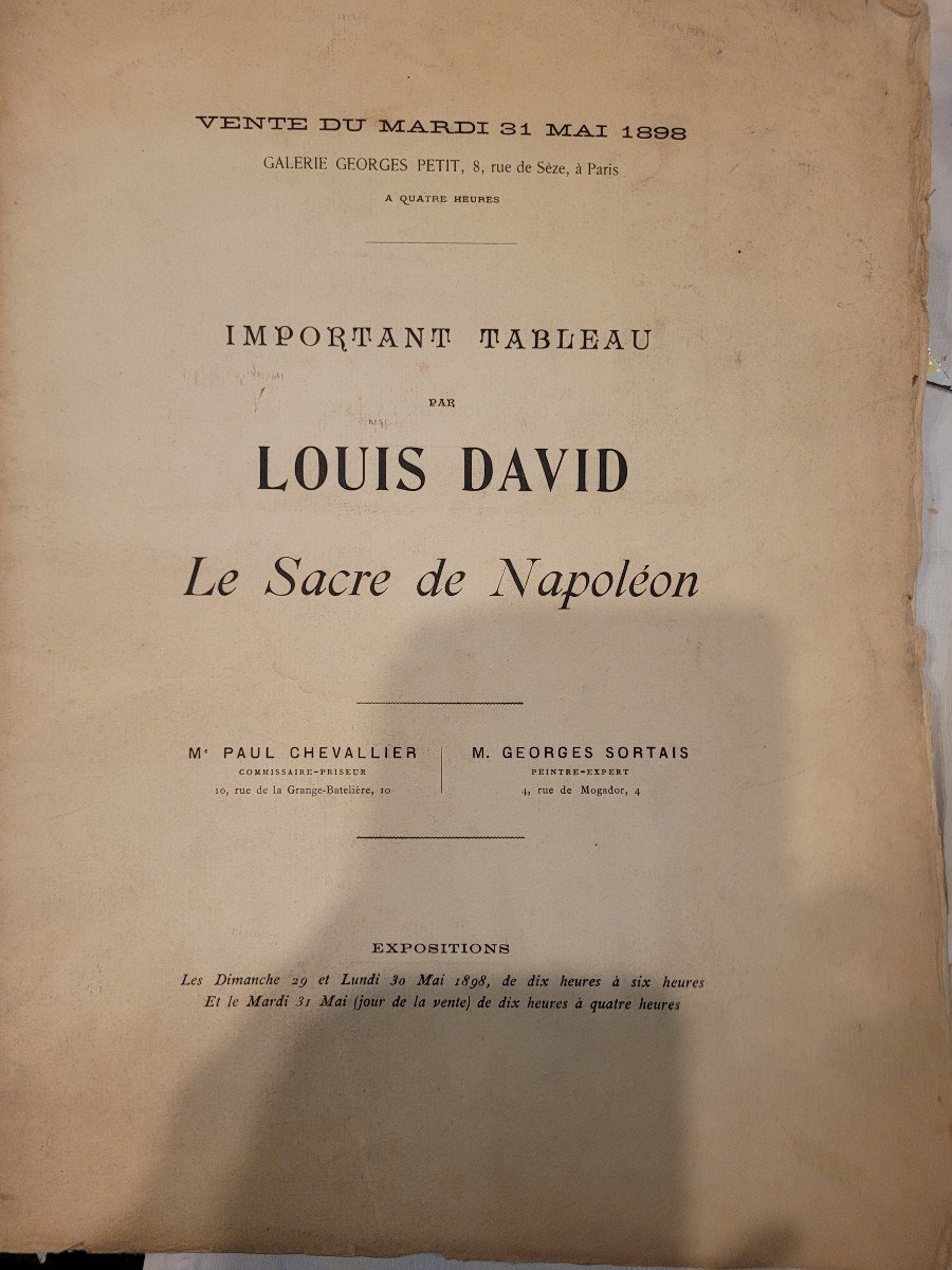  Sales Brochure For Louis David's Painting The Coronation Of Napoleon 