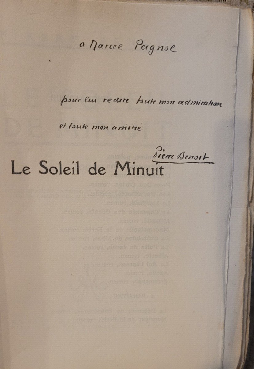 Livre provenant de  la bibliothèque Marcel Pagnol offert par P Benoit