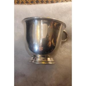 Tasse En Argent Massif Fin 18 Eme Poincon Rat