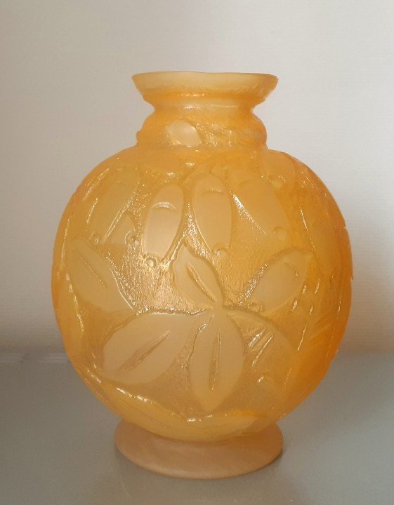 Ball Vase Signed Daum Nancy France Art Deco 