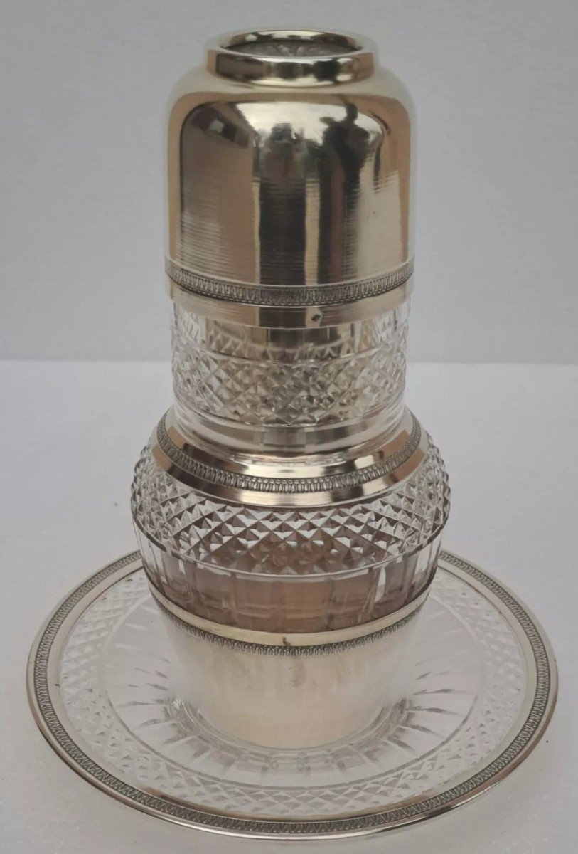 Saint Louis Crystal Night Service Trianon Model And Minerva Silver 