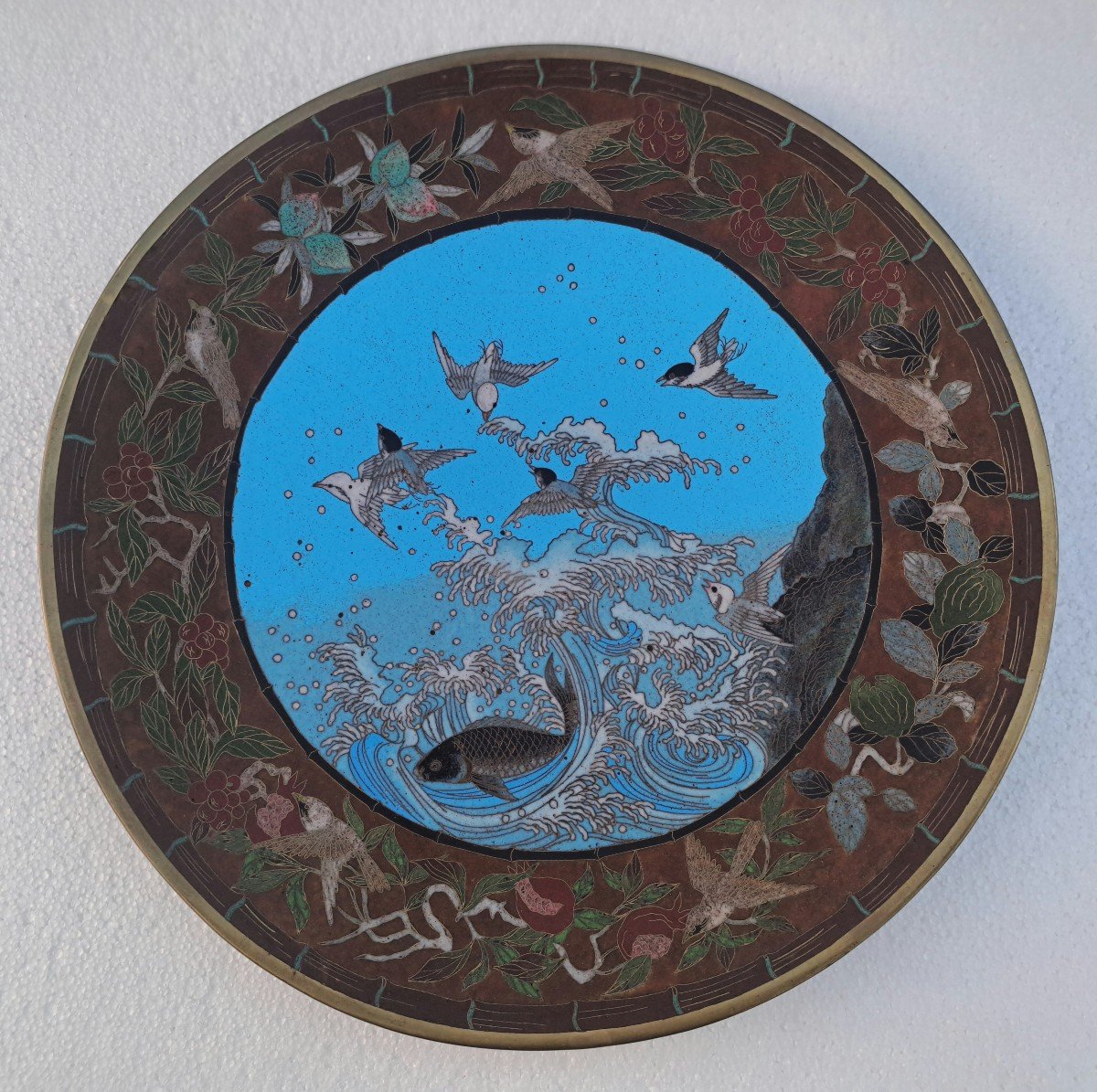 Plat En émail Cloisonné Japon XIX ème 