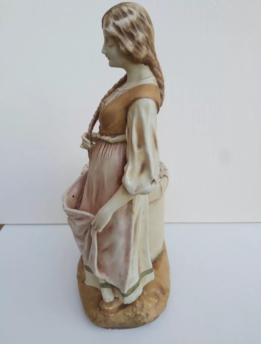 Woman At The Well Imperial Art Nouveau Porcelain Amphora -photo-3