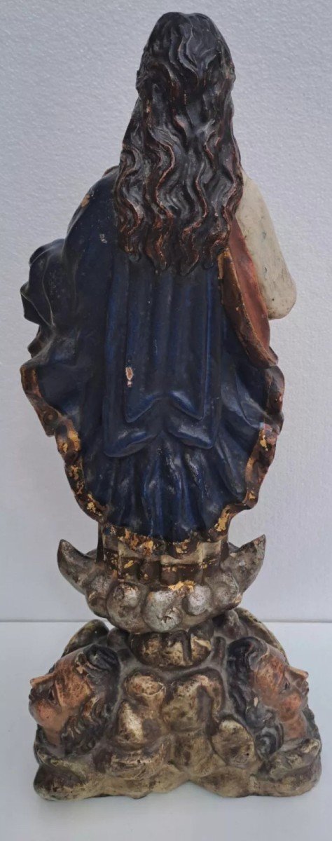 Virgin In Polychrome Wood, End Of The 16th Century, Beginning Of The 17th Century -photo-3