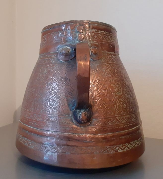 Alms Measure In Chiseled Copper Islamic Art Late 18th Century Early 19th Century -photo-3