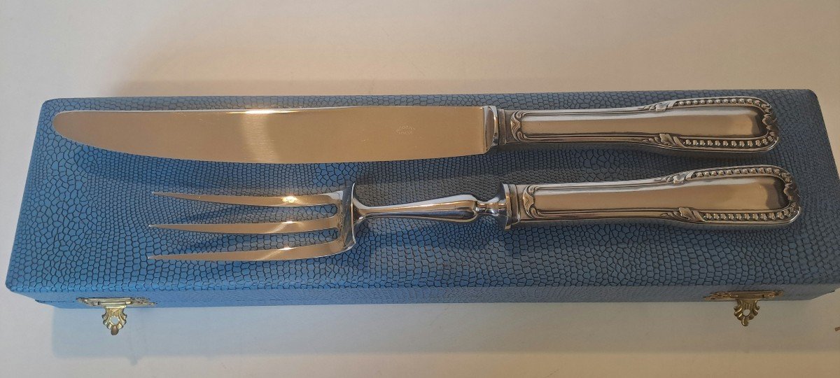 François Frionnet Silver Metal Carving Set, Pearls Model